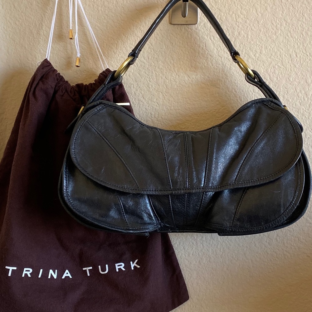 Trina Turk Black Leather Shoulder Bag